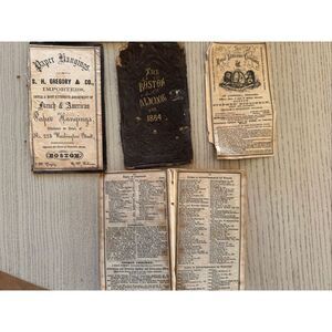 The Boston Almanac 1864 antique book educational maps